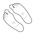 Foot print icon outline design isolated on white background