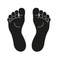 Foot print icon. Vector illustration bare foot symbol on white background