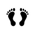 Foot print icon. Vector illustration bare foot symbol on white background Royalty Free Stock Photo