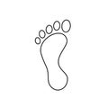 Foot print icon. Vector illustration bare foot symbol on white background