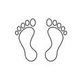 Foot print icon. Vector illustration bare foot symbol on white background