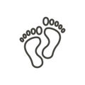 Foot print icon vector. Line feet symbol.