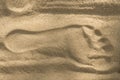 Foot print on sand Royalty Free Stock Photo