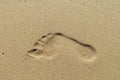 Foot print on sand Royalty Free Stock Photo