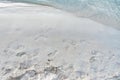 Foot print on sand at beach.Thailand Royalty Free Stock Photo