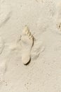 Foot print in the sand Royalty Free Stock Photo