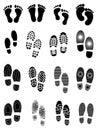Foot prints icons set Royalty Free Stock Photo