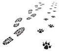 vector foot prints Royalty Free Stock Photo