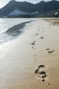 Foot prints in sand Royalty Free Stock Photo