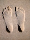 Foot Prints Sand Beach Royalty Free Stock Photo