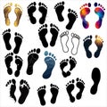 foot prints silhouette vector illustration ,human foot print Royalty Free Stock Photo