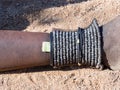 Foot protection also serves as a woman wallet tribe of Himba, northern Namibia