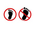 Foot in red circle, do not step Royalty Free Stock Photo