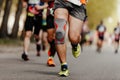 foot runner man in knee pads Royalty Free Stock Photo