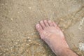 Foot sand and water