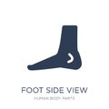 Foot side view icon. Trendy flat vector Foot side view icon on w