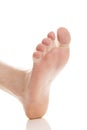 Foot with silicone separator on white background Royalty Free Stock Photo