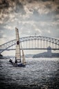 18 foot skiffs on Sydney Harbour Royalty Free Stock Photo