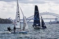 18 foot skiffs on Sydney Harbour Royalty Free Stock Photo