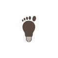 Foot sole with bulb lamp logo design vector graphic symbol icon sign illustration creative idea Royalty Free Stock Photo