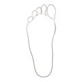 Foot sole contour illustration, realistic style