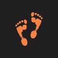 Foot step print in mud symbol logo vector Royalty Free Stock Photo