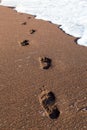 Foot Steps Beach Royalty Free Stock Photo