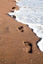 Foot Steps Beach Royalty Free Stock Photo