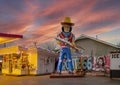 21-foot tall space cowboy Buck Atom outside Buck Atom`s Cosmic Curios on Route 66 in Tulsa, Oklahoma.