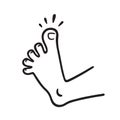 Foot with toe pain