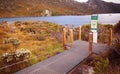 Footpath at Cradle Mountain, Tasmania. Taken during one of summer days in Australia Royalty Free Stock Photo