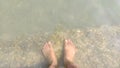 Foot under water in River Royalty Free Stock Photo