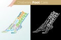 Foot vector illustration design typography style for education diabetes knowledge. Everyone should control their blood sugar