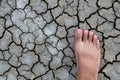 Foot walking droughts ground