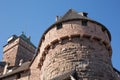 At the foot of the walls of castle Le Haut Koenigsbourg