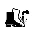 Foot Wash Must Be Used Point Black Icon, Vector Illustration, Isolate On White Background Label. EPS10