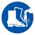 Foot Wash Must Be Used Point Symbol Sign ,Vector Illustration, Isolate On White Background Label. EPS10