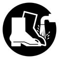 Foot Wash Must Be Used Point Symbol Sign ,Vector Illustration, Isolate On White Background Label. EPS10