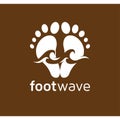 Foot and wave logo vector element. foot logo template Royalty Free Stock Photo