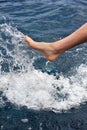 Foot of young man in water Royalty Free Stock Photo