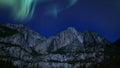 Aurora Solar Storm Over Yosemite Falls Simulated Geomagnetic Storm