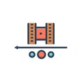 Color illustration icon for Footage, movie and reel Royalty Free Stock Photo