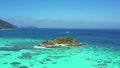 Footage 4k B-roll Top view or aerial view of Beautiful crystal clear water and coral reef Koh Lipe on Andaman Sea Thailand or Koh