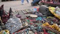 Nepal Basantapur Kathmandu Durbar Square Religeous Goods Shop Slow Motion Stabilizer FWD World Heritage Site