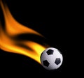 Footbal in fire Royalty Free Stock Photo