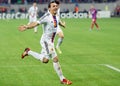 Footbal player Marcelo Diaz goal celebration during Champions League game