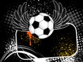 Football background with the ball, wings