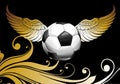 Football background with ball and wings