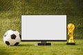 Football background with tv 2018 Cup Royalty Free Stock Photo