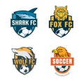 Football badge logo template collection design Royalty Free Stock Photo